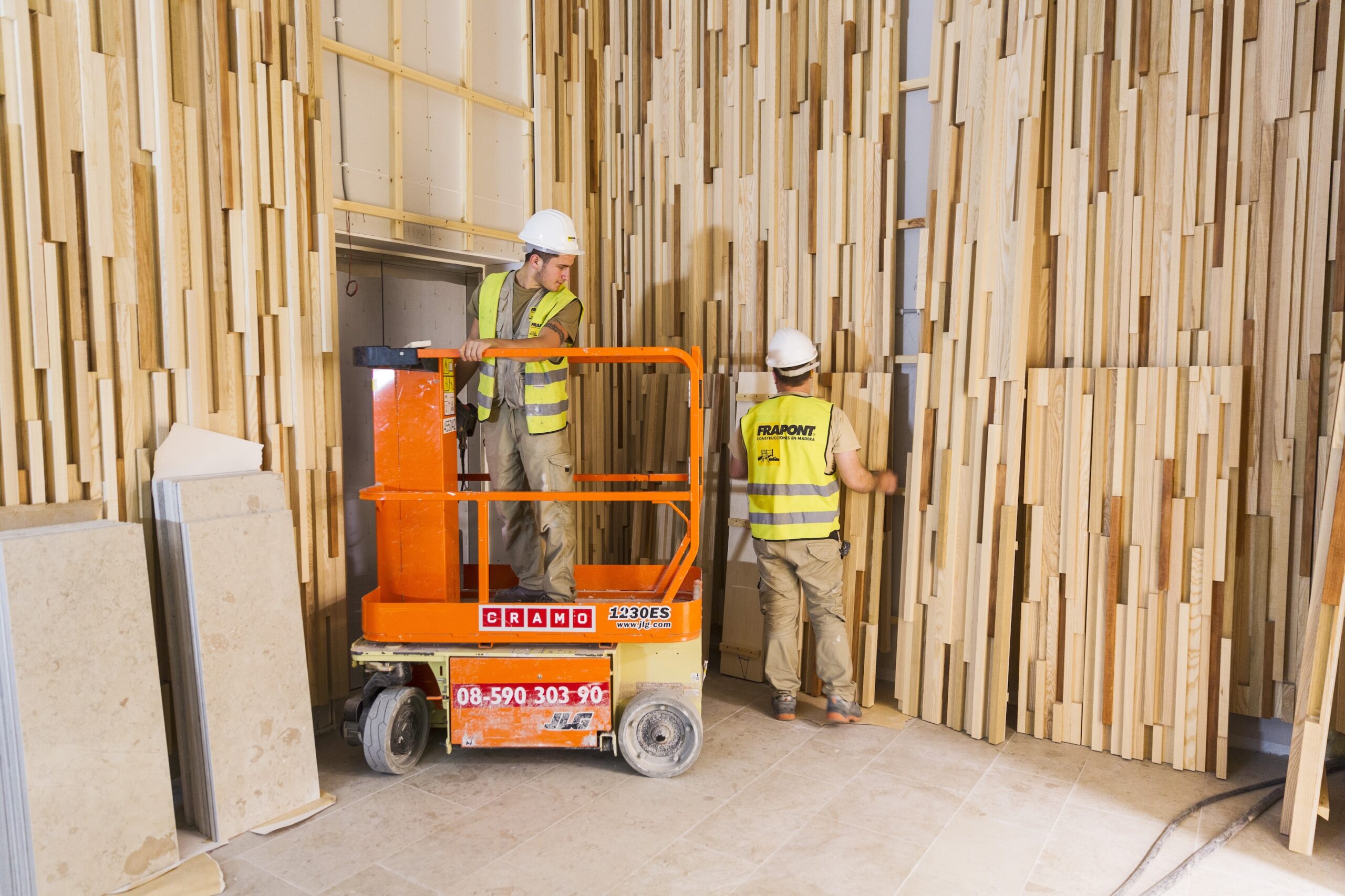 Lobby construction at Masterhuset, Stockholm